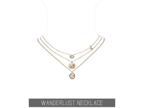 Alpha WANDERLUST NECKLACE by Simpliciaty - The Sims 4 Custom Content