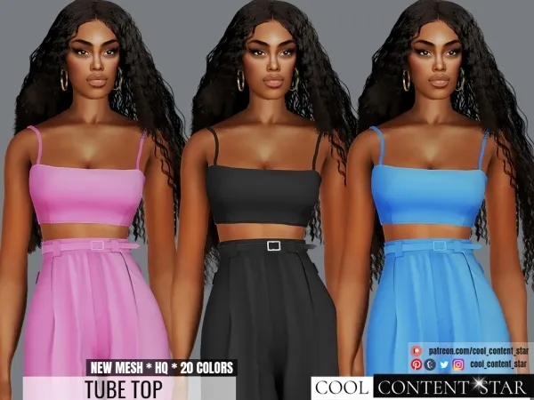 Alpha Tube Top by cool_content_star - The Sims 4 custom content