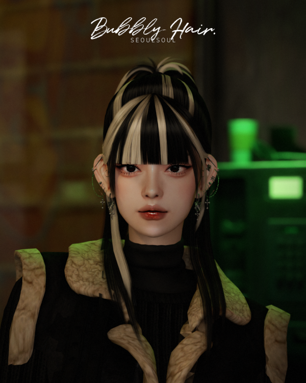 Alpha Bubbly Hair by simsfinds - The Sims 4 Custom Content