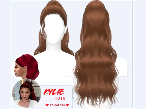Alpha Kylie Hair by grafity-cc - The Sims 4 Custom Content