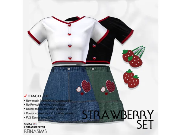 Reina_TS4_Strawberry_Set by Reina Sims4