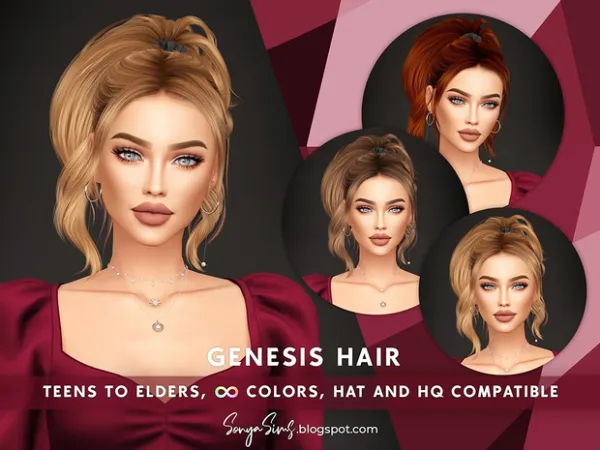 Alpha Genesis Hair NOW FRRE by simsfinds - The Sims 4 Custom Content