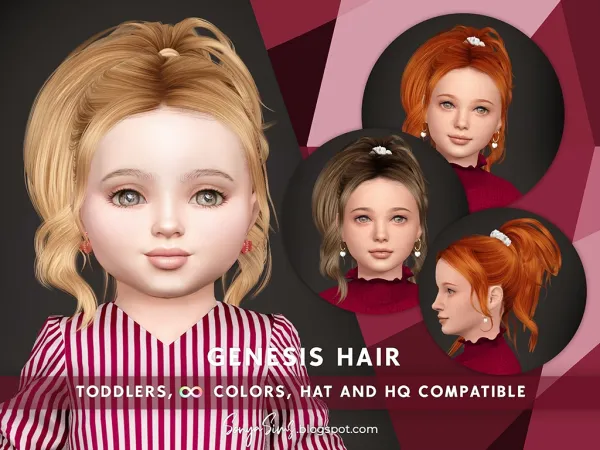 Alpha Genesis Hair NOW FRRE Toddler Version by simsfinds - The Sims 4 Custom Content