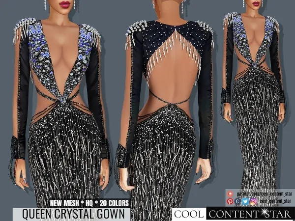 Alpha Queen Crystal Gown from Miss Universe 2023 - The Sims 4 Custom Content