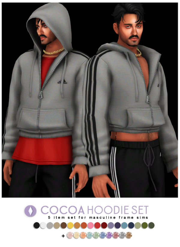 Maxis Match Cocoa Hoodie Set by simsfinds - The Sims 4 Custom Content