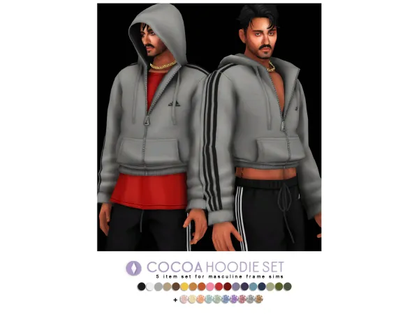 Maxis Match Cocoa Hoodie Set by nucrests - The Sims 4 Custom Content