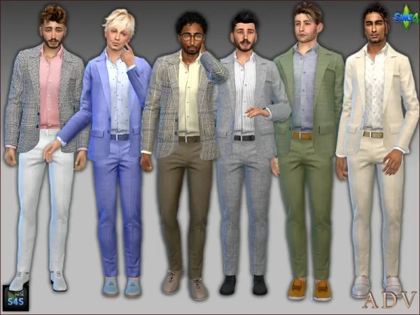 Mix Suits for male adults by artedellavita_mabra - The Sims 4 Custom Content