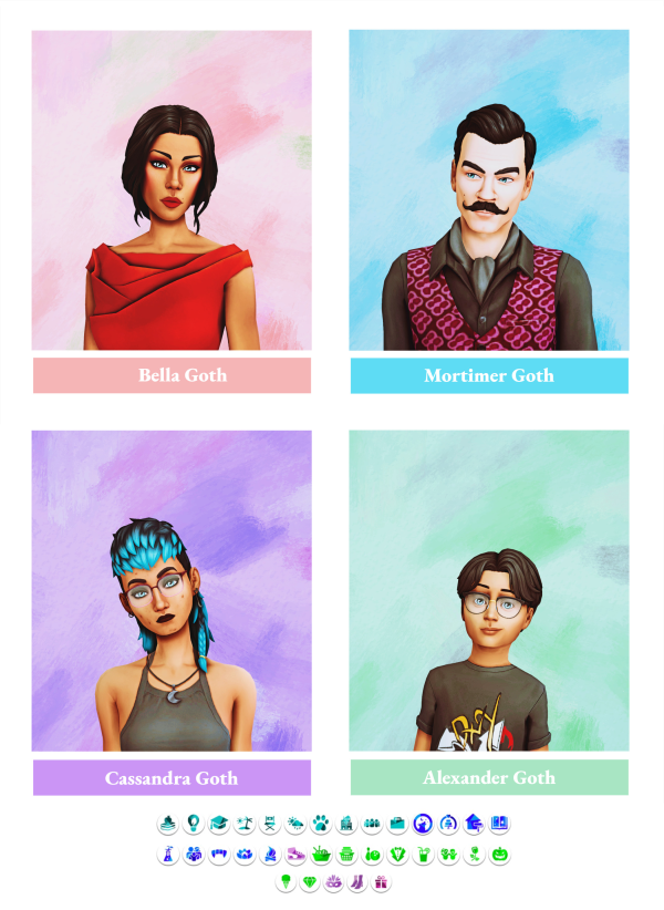 Maxis Match The Goth Family by simsfinds - The Sims 4 Custom Content