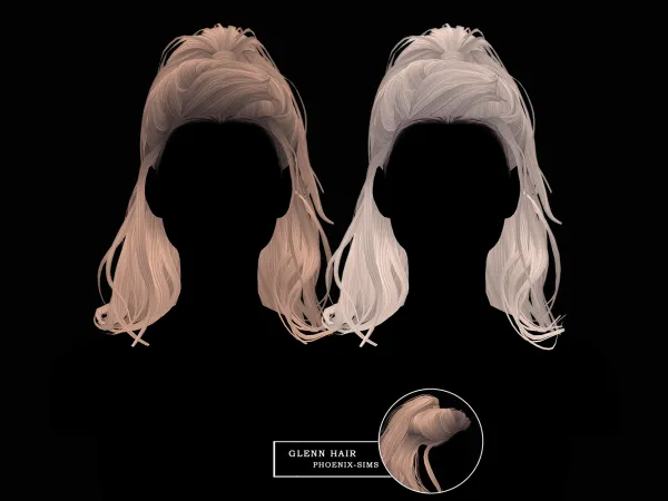 Alpha Glenn Hair by phoenixsims4 - The Sims 4 Custom Content
