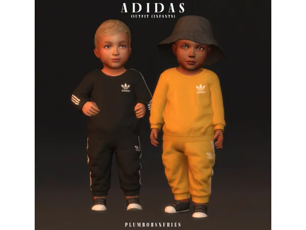 Alpha plumbobsnfries ADIDAS outfit (infants) by plumbobsnfries - The Sims 4 Custom Content
