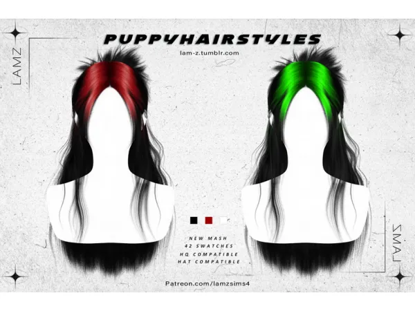 Alpha LAMZ_PuppyHairstyles_001F - The Sims 4 Custom Content