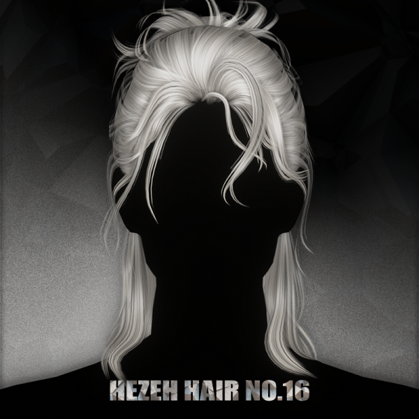 Alpha [hezeh]hair_no16 by hezeh - The Sims 4 Custom Content