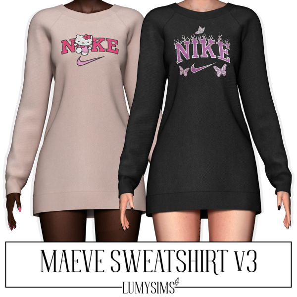 Alpha MAEVE SWEATSHIRT V3 by lumysims - The Sims 4 Custom Content