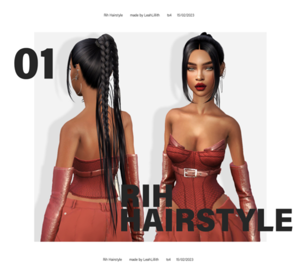 Alpha Rih Hairstyle by simsfinds - The Sims 4 Custom Content