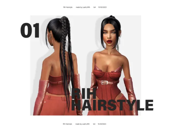 Alpha Rih Hairstyle by LeahLilith - The Sims 4 Custom Content