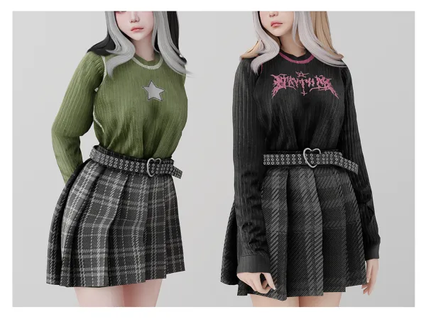 Alpha Softly girl outfit Babyetears by babyetears - The Sims 4 Custom Content