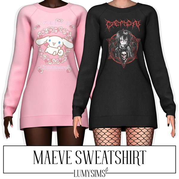 Alpha MAEVE SWEATSHIRT V1 by lumysims - The Sims 4 Custom Content