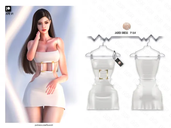 Alpha JADED DRESS P164 tr by busratr - The Sims 4 Custom Content