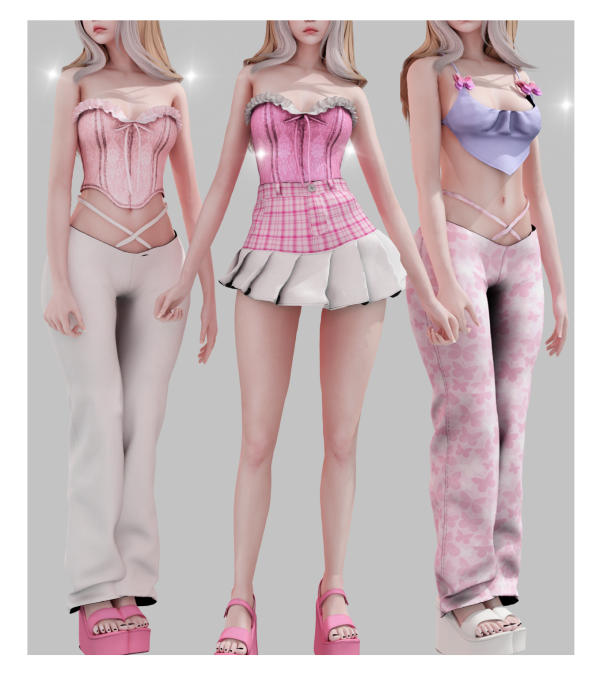 Alpha Y2k nd set by babyetears - The Sims 4 Custom Content