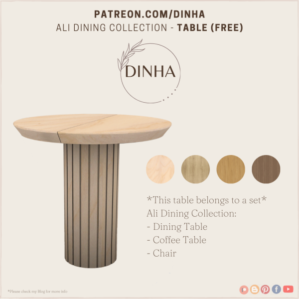 Mix Ali Dining Collection Table by dinhagamer - The Sims 4 Custom Content