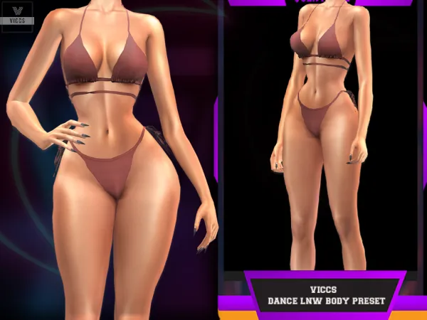Mix VICCS_ DANCE LNW PRESET BODY (TEEN ELDER) by viccs - The Sims 4 Custom Content