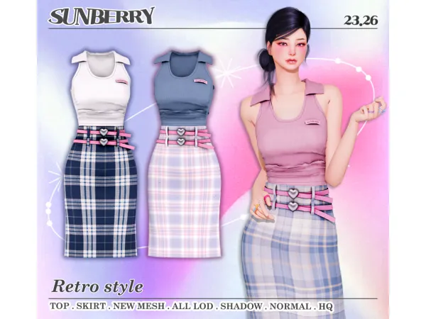 [SUNBERRY] Retro style top&skirt 23.26(Early access) by SUNBERRY