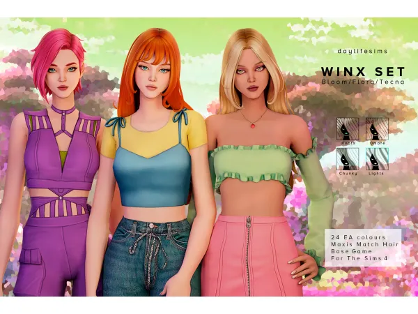 WINX CLUB SET - Bloom, Flora and Tecna by Daylife Sims