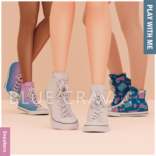 Alpha Blue Craving Sneakers Converses by bluecraving - The Sims 4 Custom Content