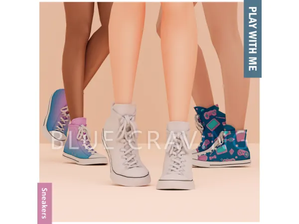 Alpha Blue Craving Sneakers Converses - The Sims 4 Custom Content