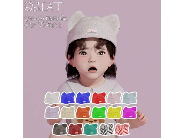 Alpha acc)Candy Beanie for infant - The Sims 4 Custom Content