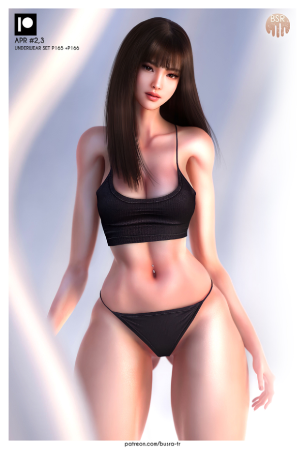 Alpha UNDERWEAR SET P165 P166 (APR 23) tr by busratr - The Sims 4 Custom Content