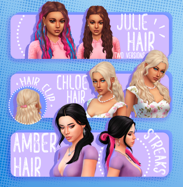Maxis Match JULIE CHLOE AMBER by simsfinds - The Sims 4 Custom Content