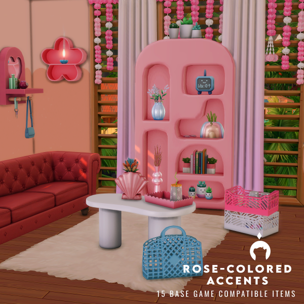 Maxis Match Rose Colored Accents A 15 items collection by simsfinds - The Sims 4 Custom Content