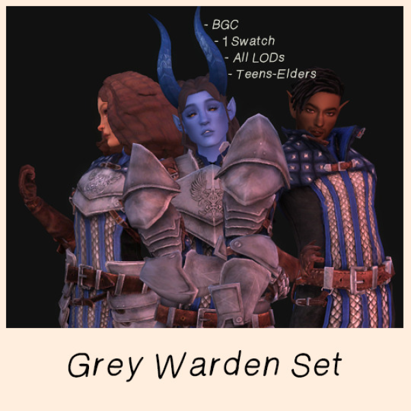 Maxis Match Grey Warden Set by simsfinds - The Sims 4 Custom Content