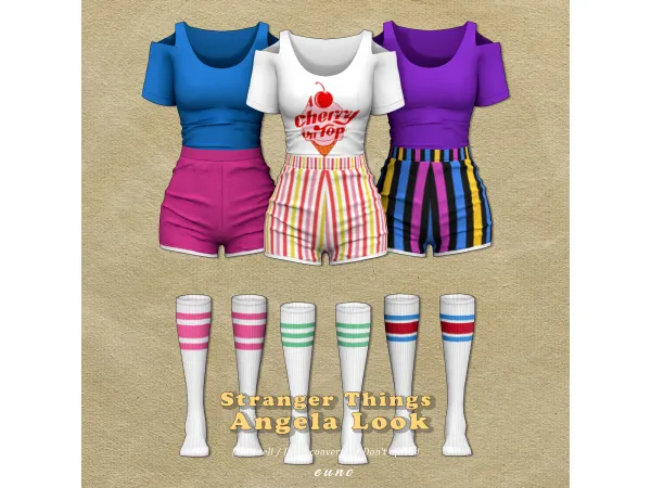 Alpha Stranger Things Rinko mania angela look by euno sims - The Sims 4 Custom Content
