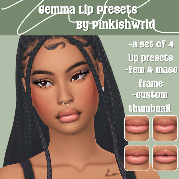Mix Gemma Lip Presets by simsfinds - The Sims 4 Custom Content