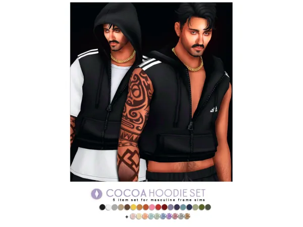 Maxis Match Cocoa Hoodie Set Add Ons by nucrests - The Sims 4 Custom Content