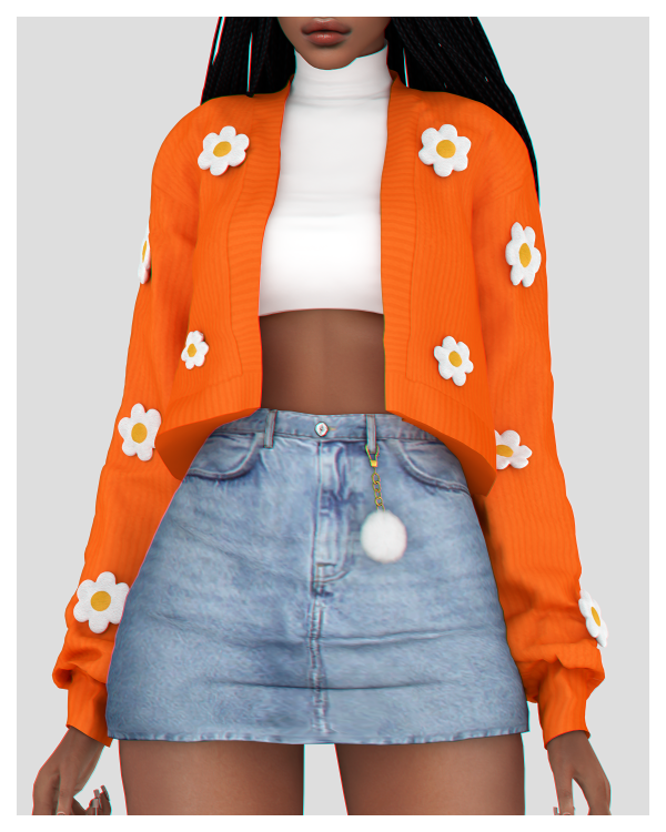 Mix Crop Turtleneck with Cardigan by BackTrack - The Sims 4 Custom Content