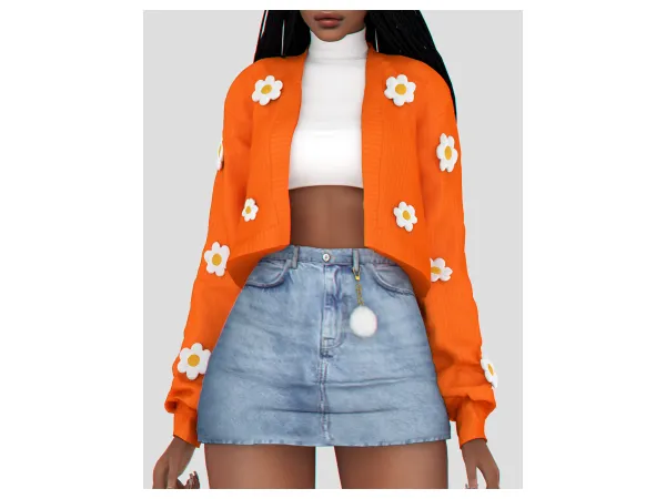 Mix Crop Turtleneck with Cardigan by BackTrack - The Sims 4 Custom Content