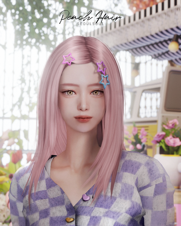 Alpha SIMS4 HAIR Peach by simsfinds - The Sims 4 Custom Content