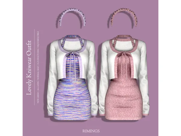Alpha [RIMINGS] Lovely Kniwear Outfit - The Sims 4 Custom Content