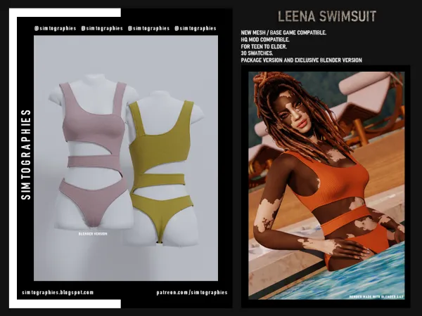 Alpha Leena Swimsuit - The Sims 4 Custom Content