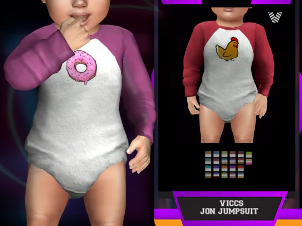 Alpha VICCS_JON JUMPSUIT (INFANTS VERSION) by viccs - The Sims 4 Custom Content