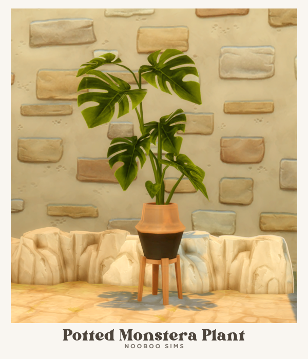 Maxis Match potted monstera plant by simsfinds - The Sims 4 Custom Content