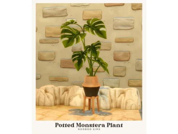 Maxis Match potted monstera plant - The Sims 4 Custom Content