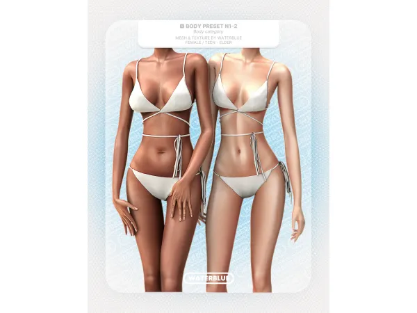 Alpha BODY PRESET N1 2 by WATERBLUE - The Sims 4 Custom Content