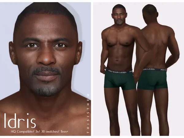 Alpha Idris Elba's Facemask Sim by thisisthem - The Sims 4 Custom Content