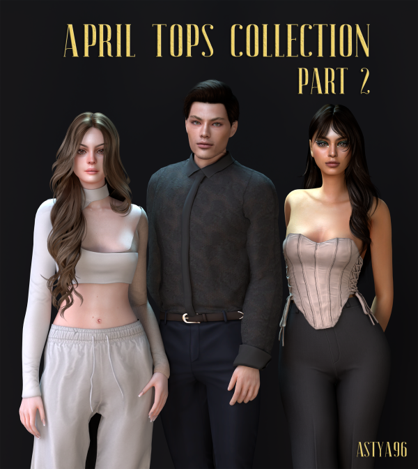 Alpha April Tops Collection 2023 Part 2 by simsfinds - The Sims 4 Custom Content