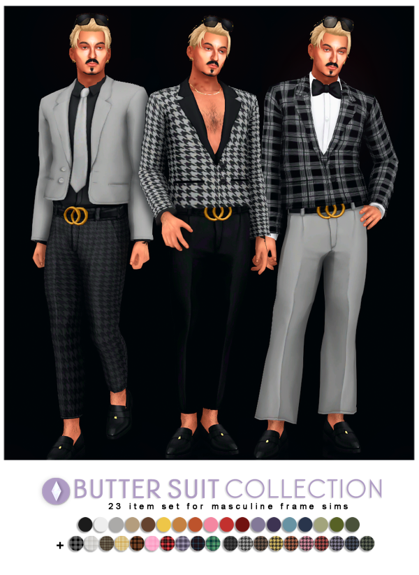 Maxis Match Butter Cropped Suit Collection Redux by simsfinds - The Sims 4 Custom Content