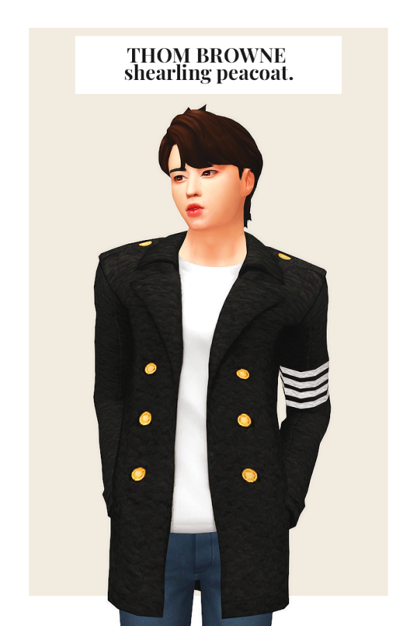 Maxis Match shearling peacoat by simsfinds - The Sims 4 Custom Content